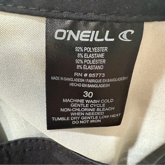 NWT O’Neill Brisbane Black and Grey Striped Pattern Board-shorts Trunks -Size 30 - Picture 7 of 7